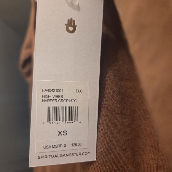 Spiritual Gangster  "High Vibes" Harper Hoodie In Light Brown- Cozy!! - Picture 2 of 7